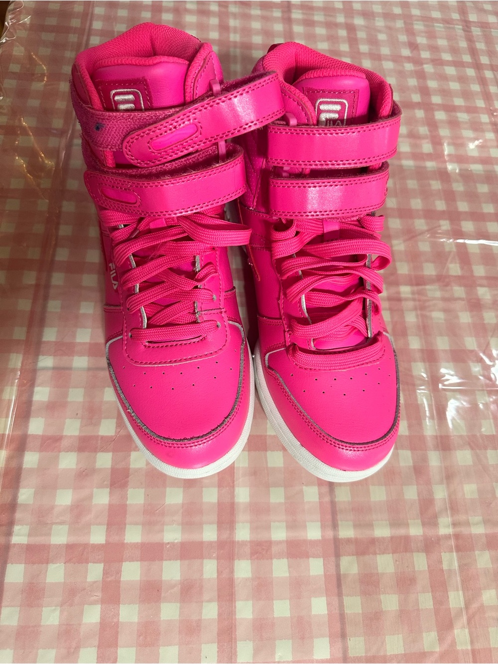 Fila Bright Pink High-Top Sneakers